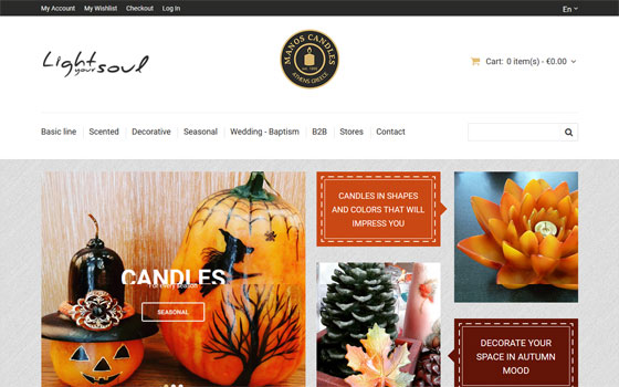 Manos Candles has trusted Oceancube to redesign of its website